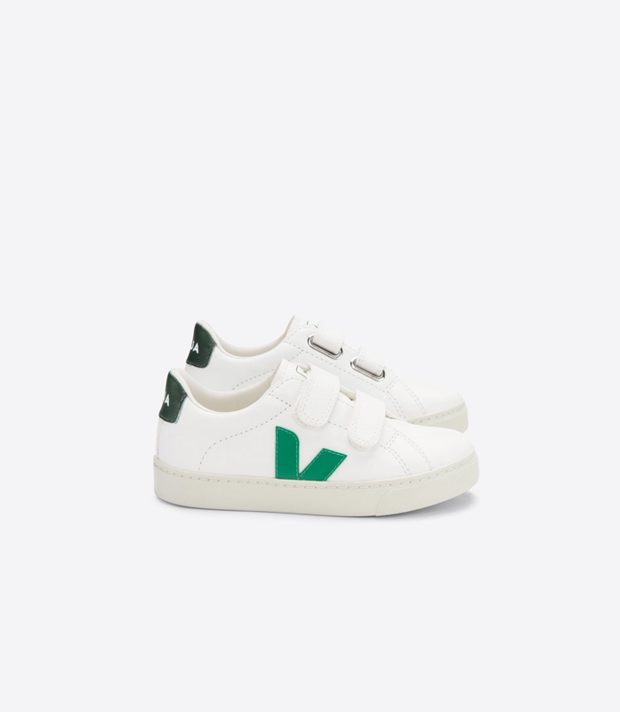 White Veja Leather Emeraude Cyprus Kids\' Esplar | FOEGS-7463