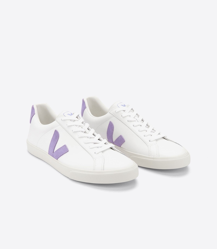 White Veja Leather Extra Lavande Women's Esplar | RZEWO-9625