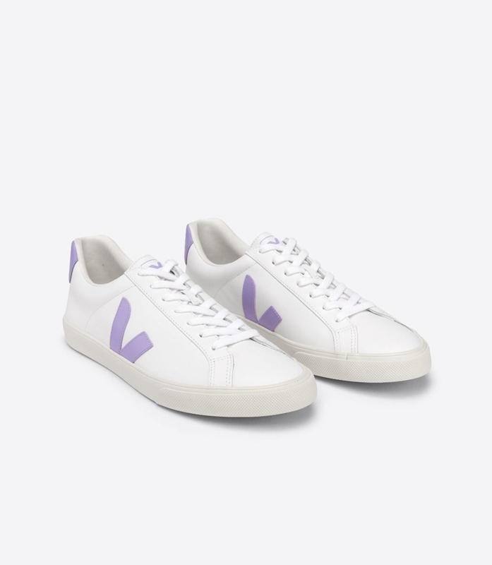 White Veja Leather Lavande Women's Esplar | BLDQT-8326