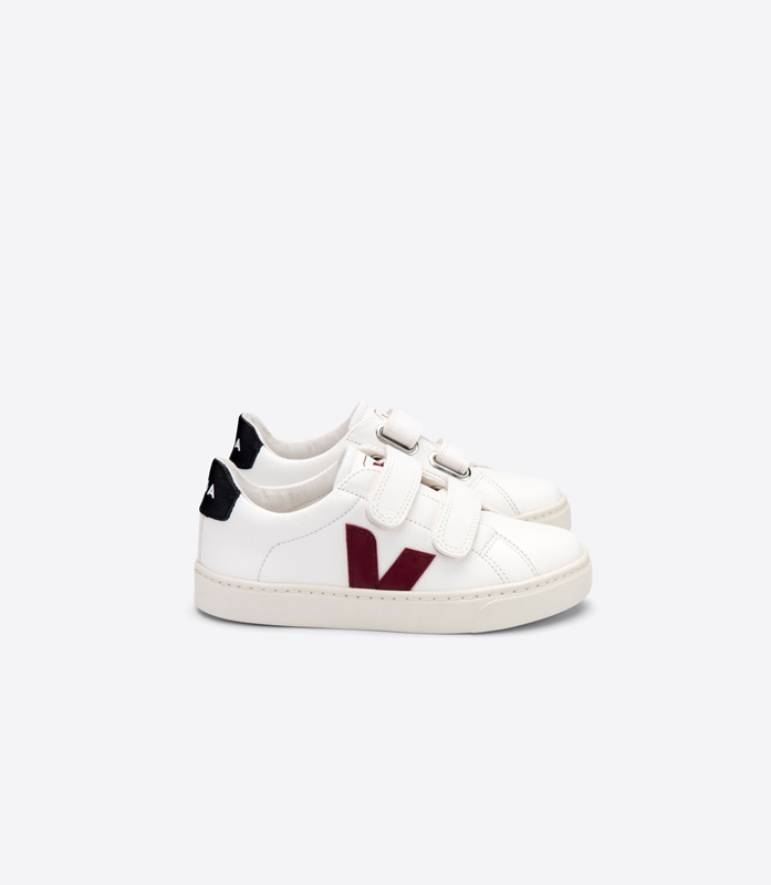 White Veja Leather Marsala Kids\' Esplar | GXJCR-4351