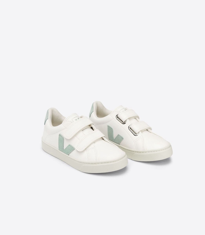 White Veja Leather Matcha Kids' Esplar | DTQSO-4807