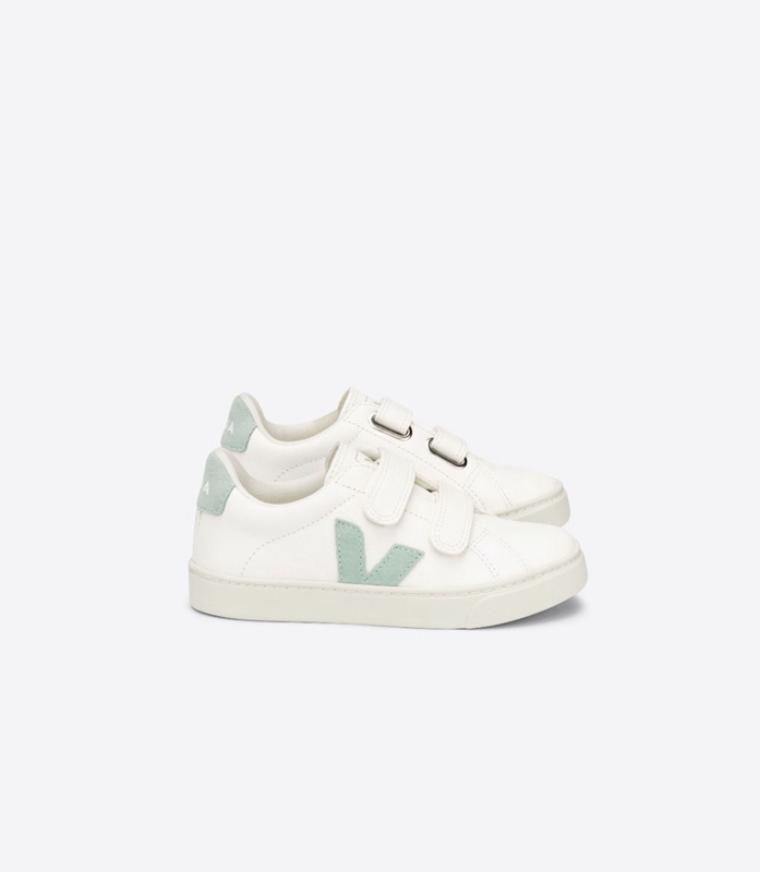 White Veja Leather Matcha Kids\' Esplar | DTQSO-4807