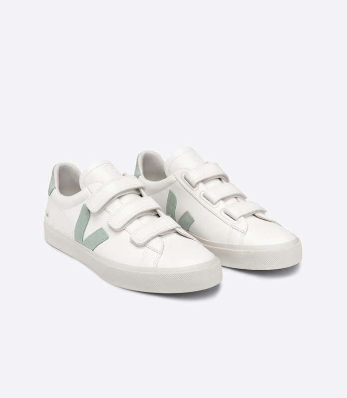 White Veja Leather Matcha Women's Recife | JCEDU-0624