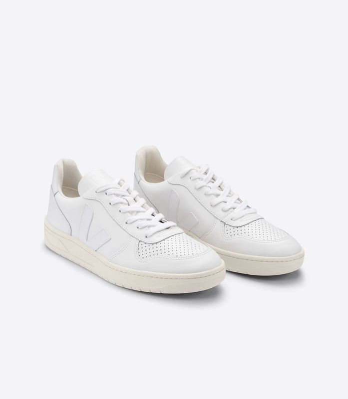 White Veja Leather Men's V-10 | DRILB-6458