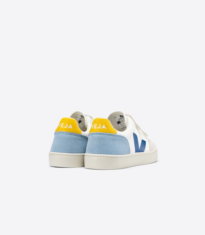 White Veja Leather Multico Kids' V-12 | KDJYZ-1035