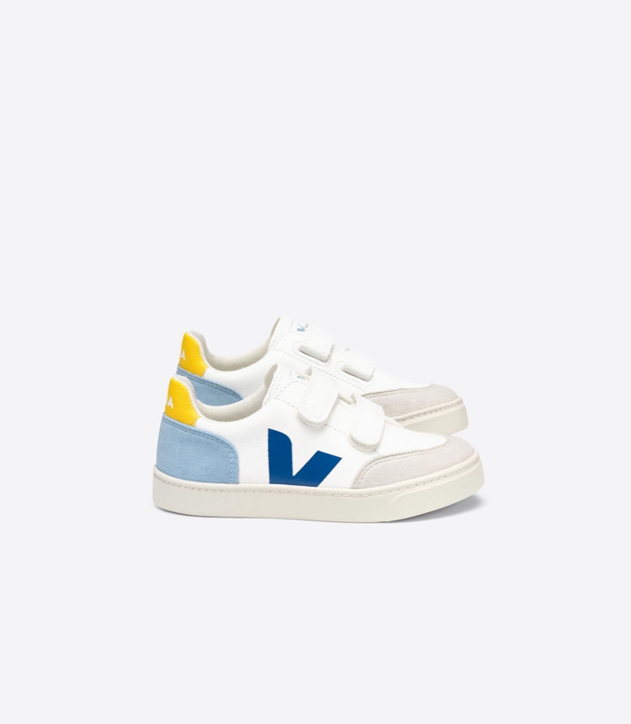 White Veja Leather Multico Kids\' V-12 | KDJYZ-1035