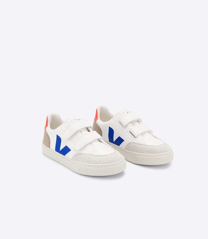 White Veja Leather Multico Miel Kids' V-12 | BXYVZ-1592