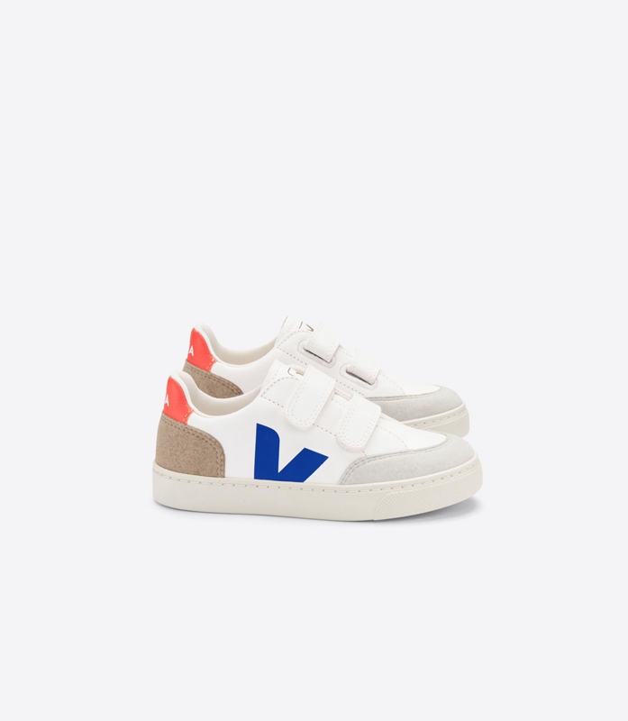 White Veja Leather Multico Miel Kids\' V-12 | BXYVZ-1592