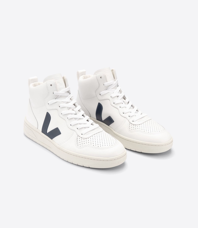 White Veja Leather Nautico Men's V-15 | RTKGX-1684