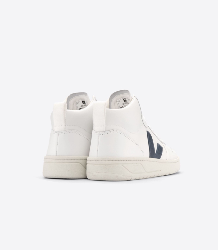 White Veja Leather Nautico Men's V-15 | RTKGX-1684