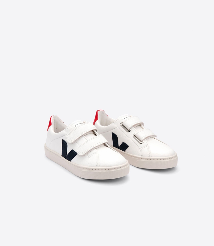 White Veja Leather Nautico Pekin Kids' Esplar | DNRBZ-6017