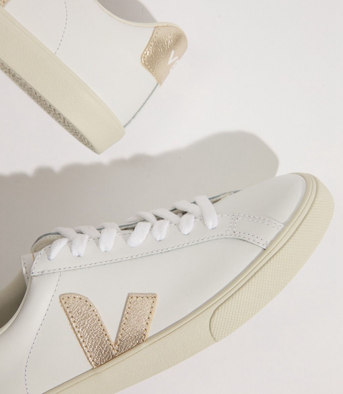 White Veja Leather Platine Women's Esplar | CQXKF-3127