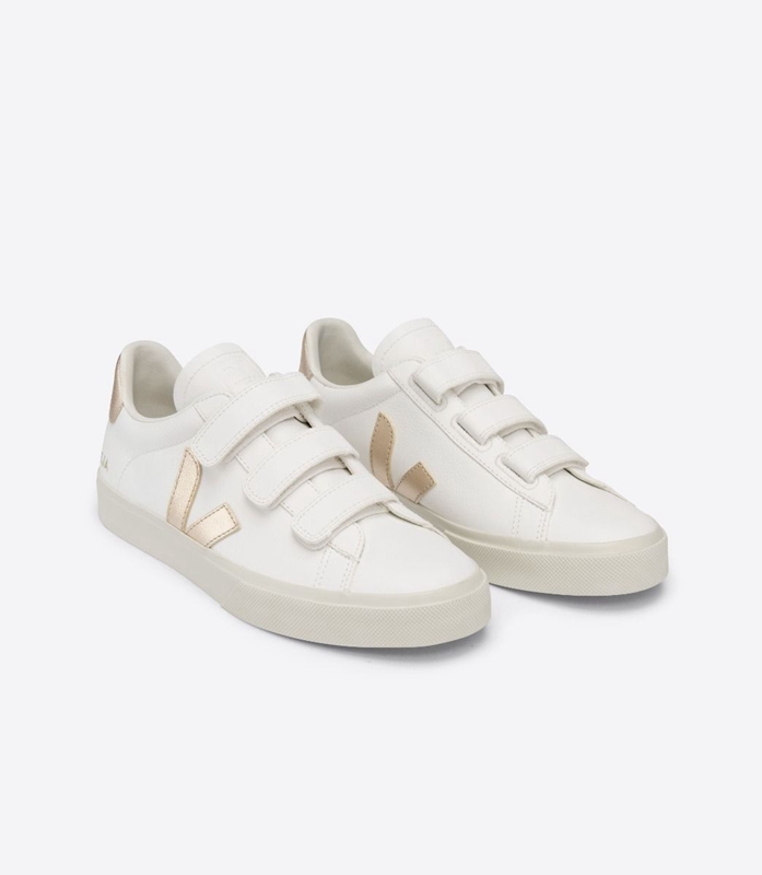 White Veja Leather Platine Women's Recife | NBPEZ-5123