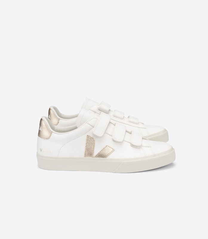 White Veja Leather Platine Women\'s Recife | NBPEZ-5123