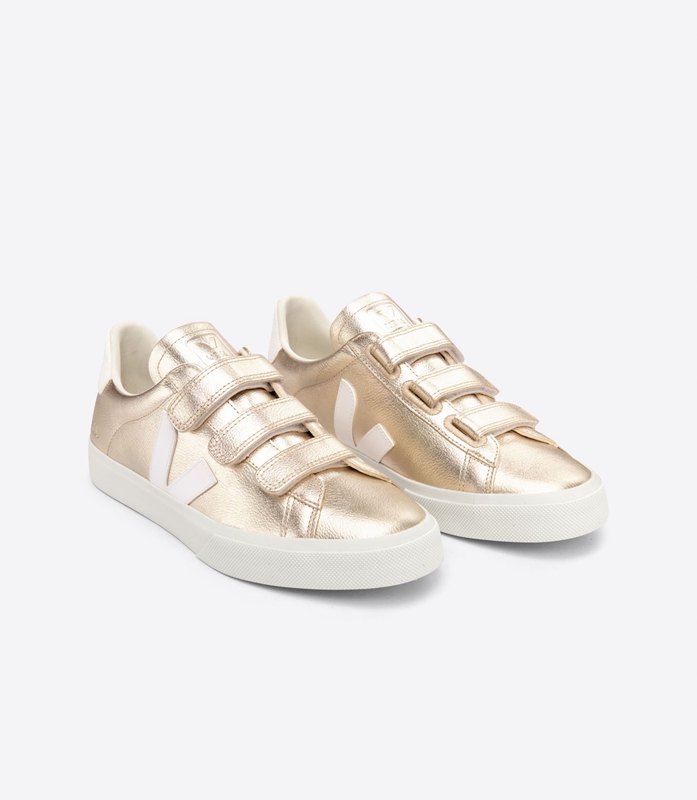 White Veja Leather Platine Women's Recife | REVWP-4239