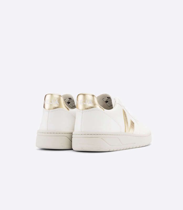 White Veja Leather Platine Women's V-10 | WNEKV-6307