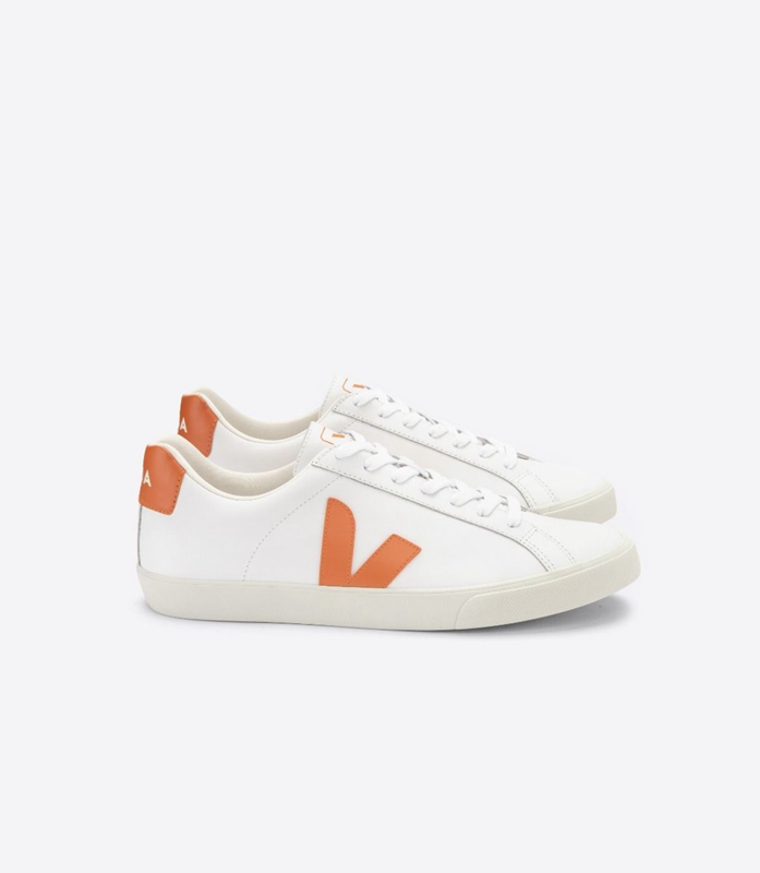 White Veja Leather Pumpkin Men\'s Esplar | VPRSE-6549