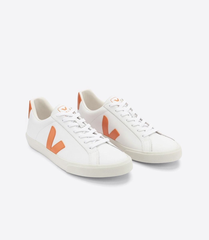 White Veja Leather Pumpkin Women's Esplar | XPDEO-6485