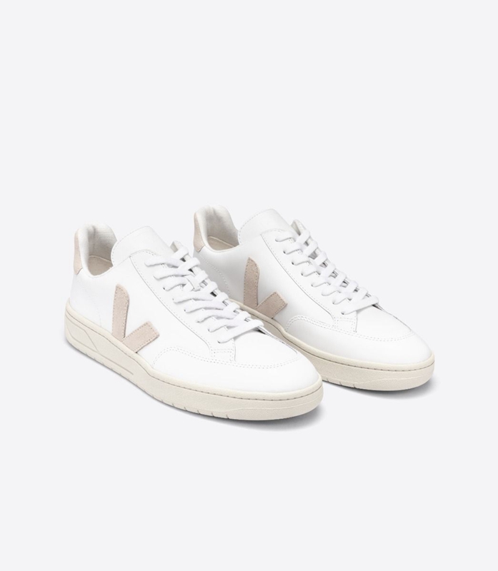 White Veja Leather Sable Women's V-12 | GISFL-9176