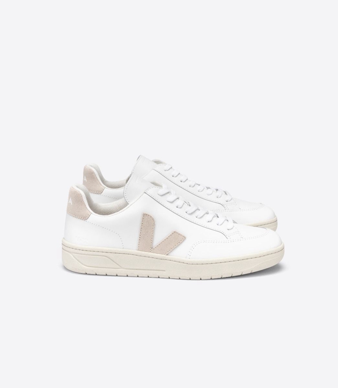 White Veja Leather Sable Women\'s V-12 | GISFL-9176