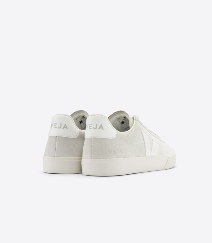 White Veja Suede Natural Men's Campo | WERQM-5306