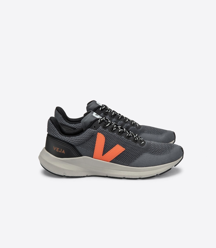 Black Veja Lt V-Knit Storm Fluo Women's Marlin | LWBHC-5320