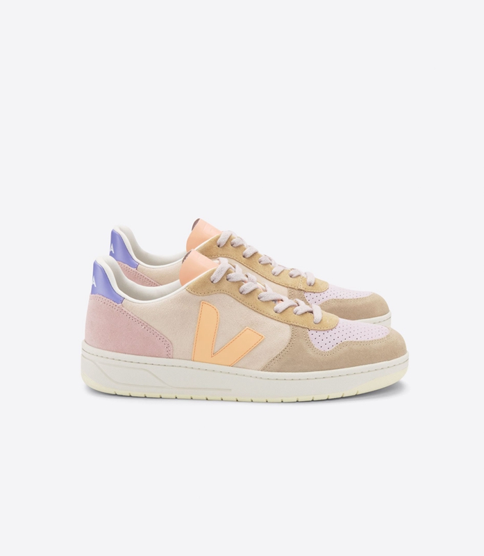 Multicolor Veja Suede Multico Peach Women's V-10 | CKDIX-1506