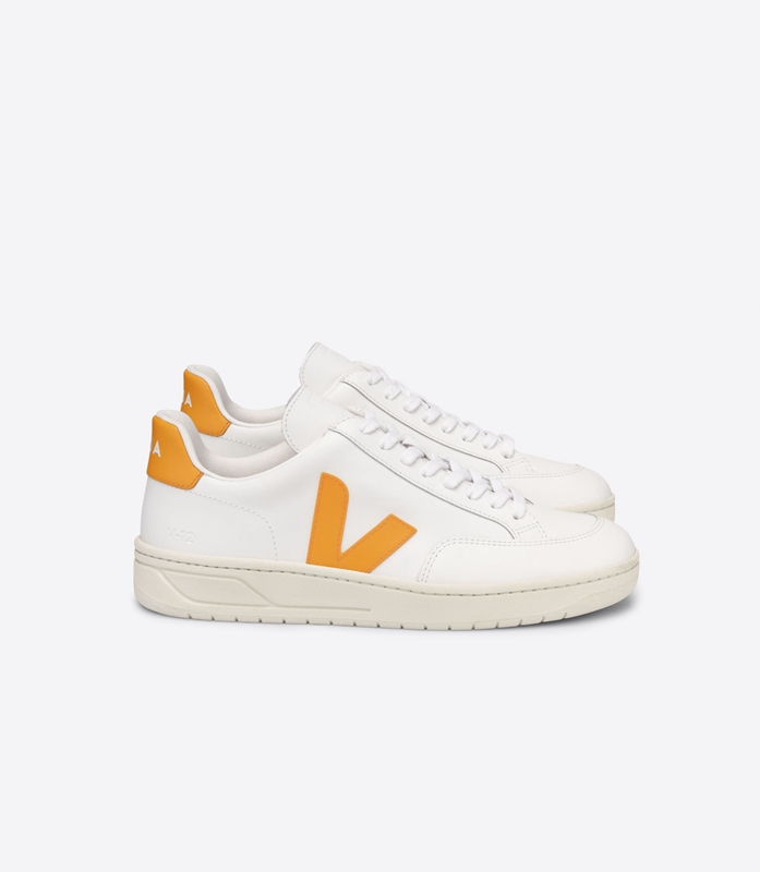 White Veja Leather Ouro Women's V-12 | HATCP-0963